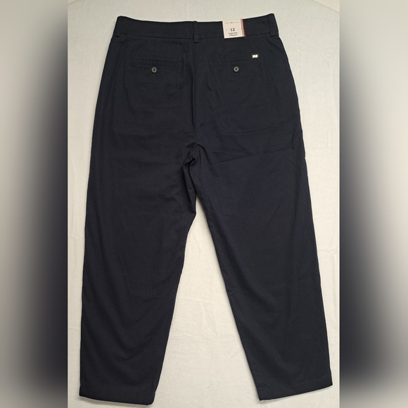 Tommy Hilfiger 12 Chino Pants High Waist Rise Straight Navy Blue Business Casual - Picture 5 of 8